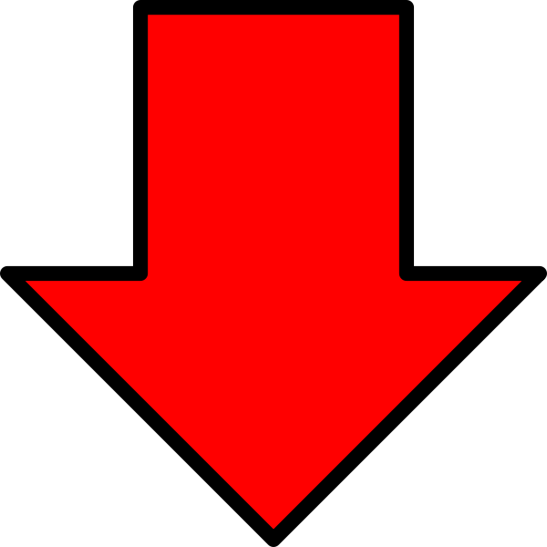 Red Down Arrow Free SVG