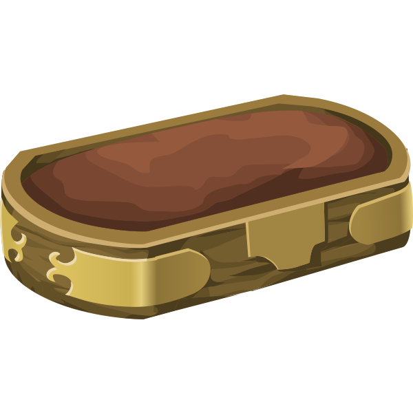 Vector image of brown ground container with gold decoration