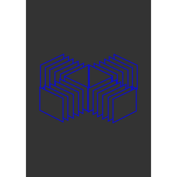 Abstract square blue lines
