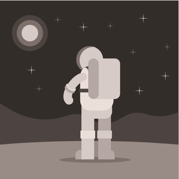 Astronaut walking on the Moon
