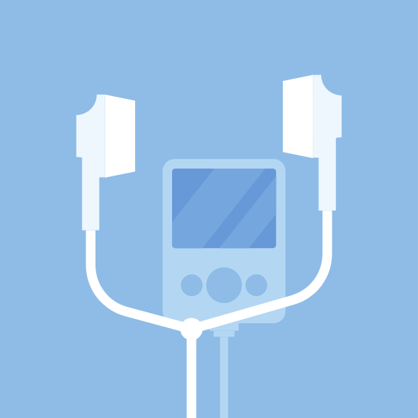 Audio player with earphones