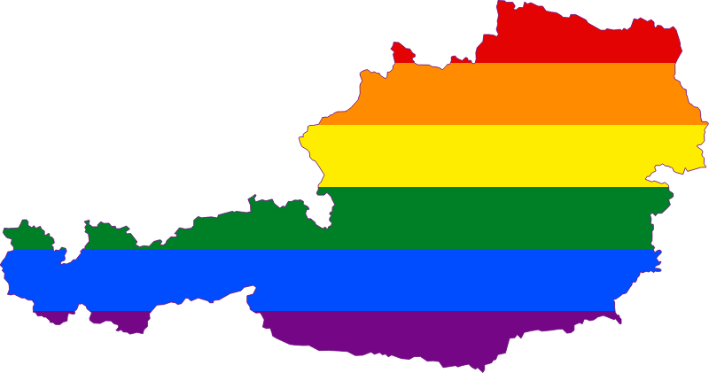 Austria with LGBT colors