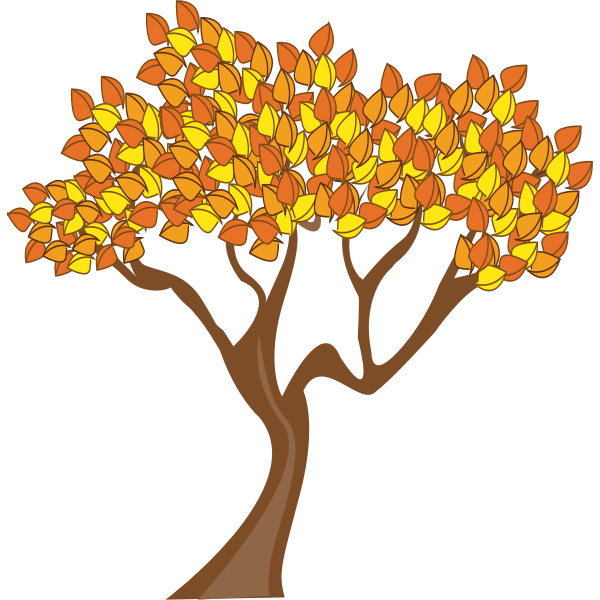 Tree with autumn leaves vector clip art | Free SVG