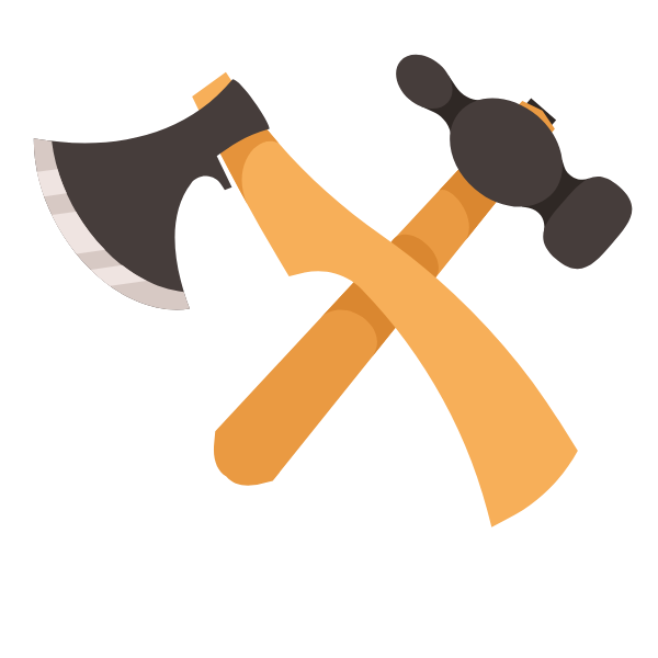 Ax and a hammer