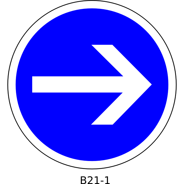 Right direction only traffic order sign vector clip art