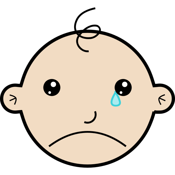 Illustration of a crying baby | Free SVG
