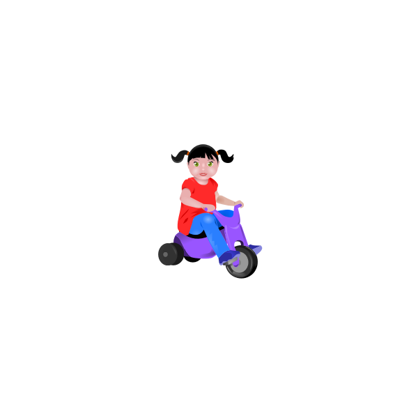 Little girl on a trycicle
