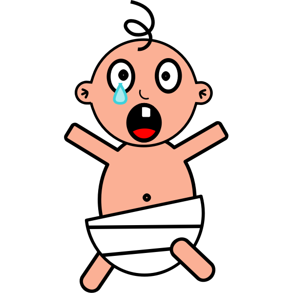 Image of a crying baby | Free SVG