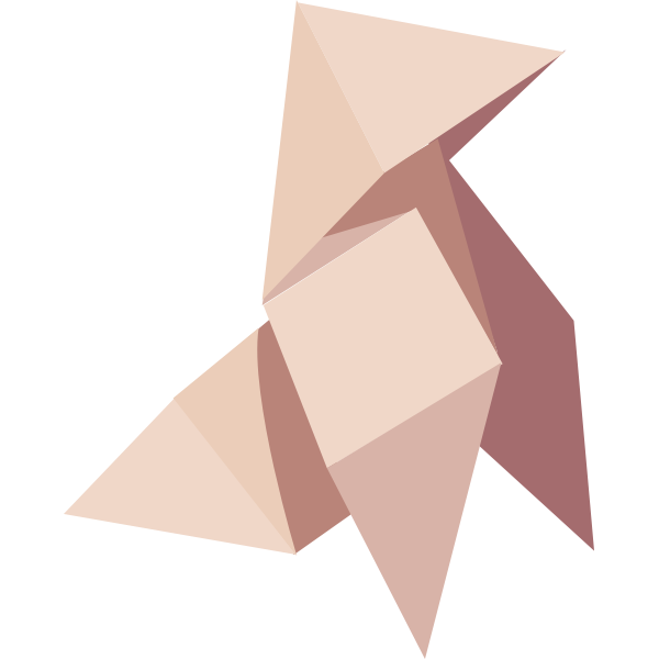 Brown origami bird vector graphics