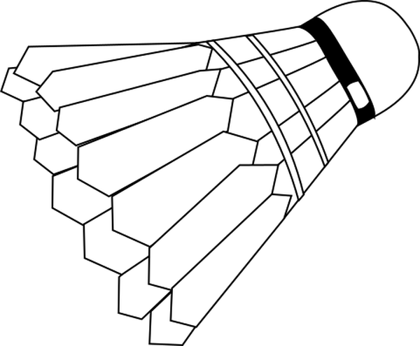 badminton shuttlecock lineart