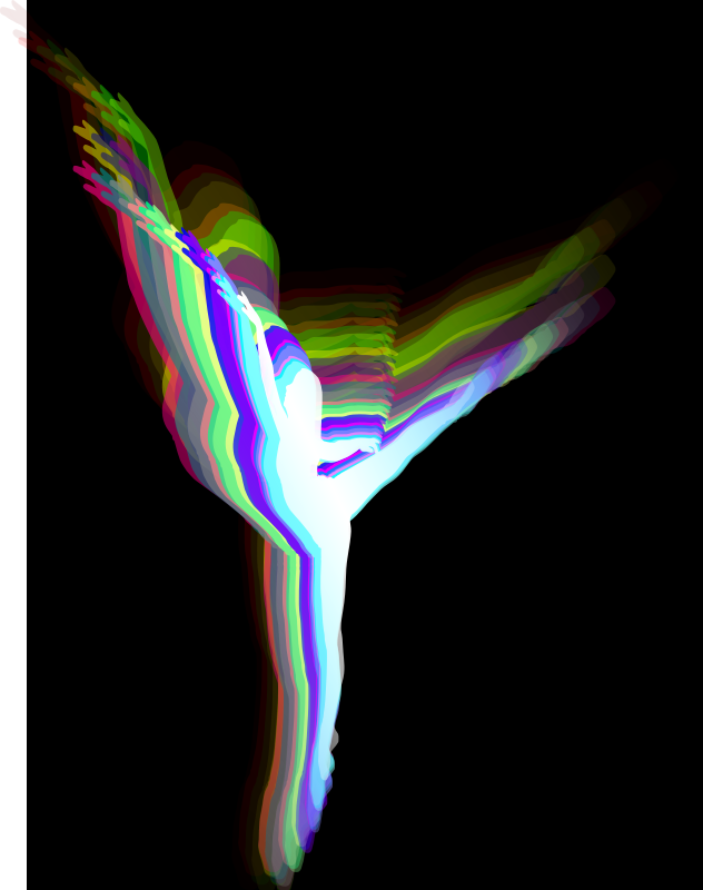 Ballet dancer glowing silhouette