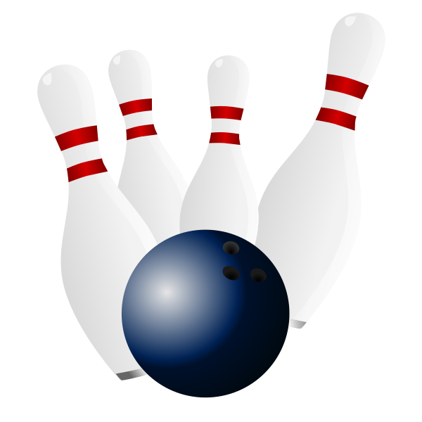 Bowling pins and bowling ball vector drawing