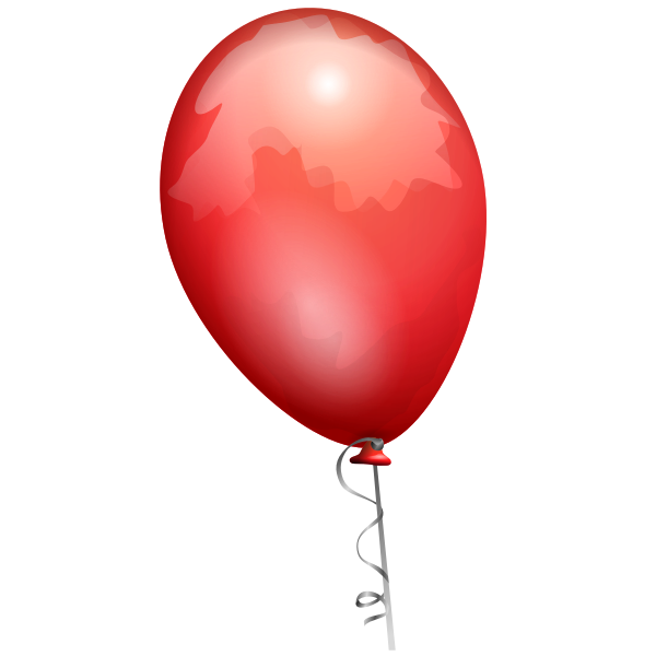 Vector drawing of red balloon on a decorated string