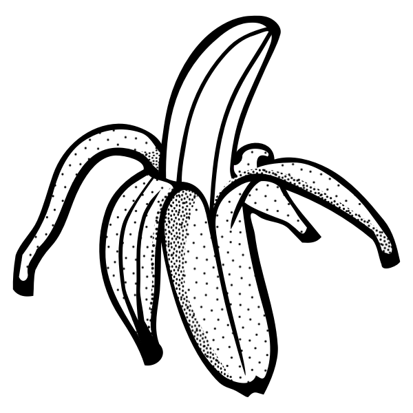 Vector image of tilted peeled banana | Free SVG