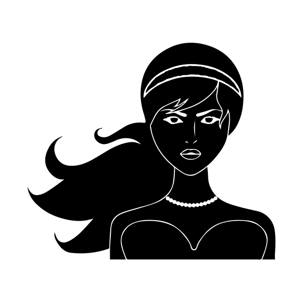 Woman Head With A Headband Silhouette