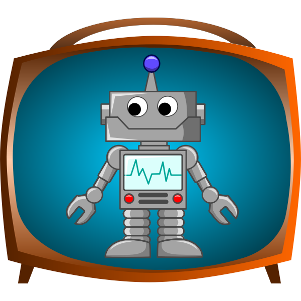 Bandro robot on TV vector image