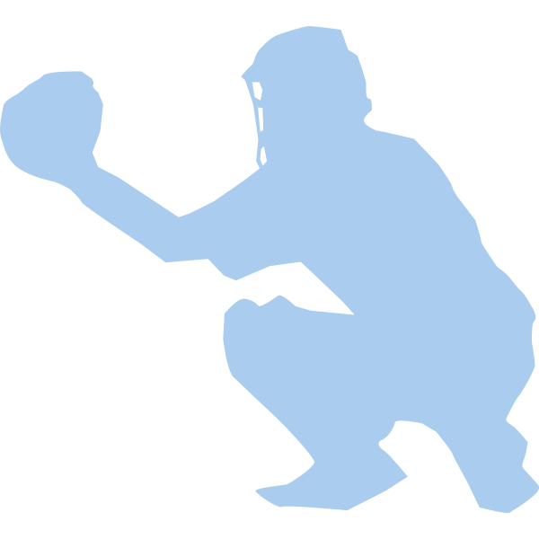 Baseball player squatting silhouette vector image