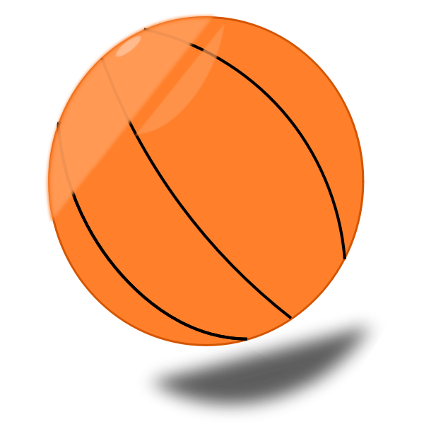 Basketball ball with shadow vector graphics