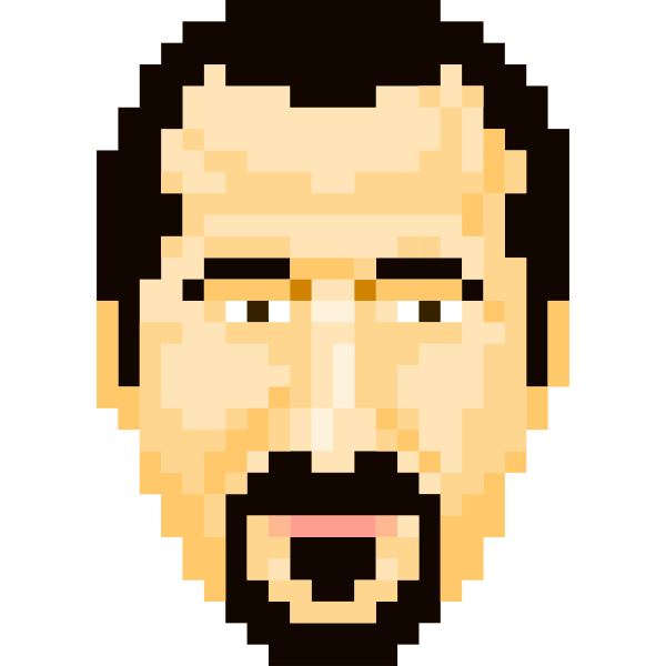 Vector illustration of bearded man pixel icon