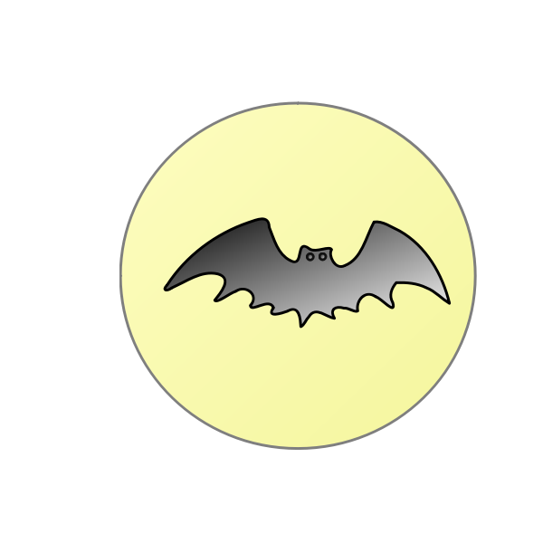 Bat over full moon vector drawing
