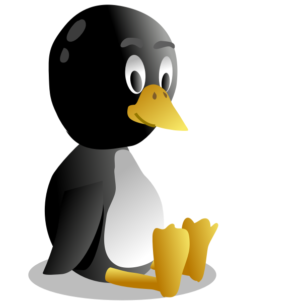 Vector image of sitting and sweating penguin