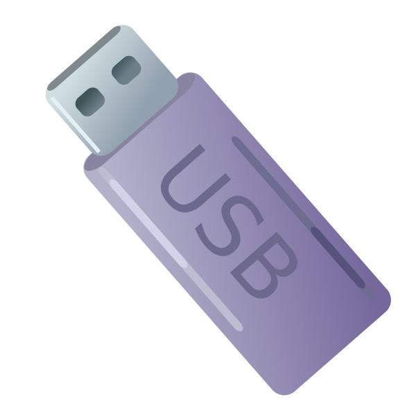 Vector clip art of purple USB stick