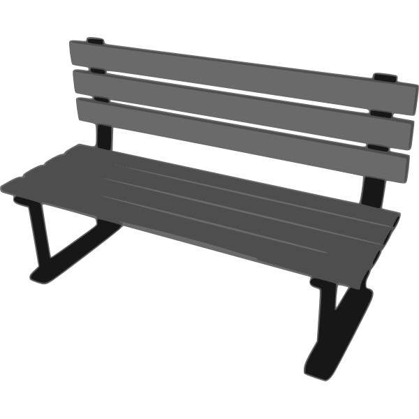 3D park bench vector drawing