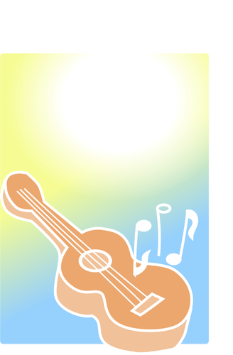 Guitar on bright background