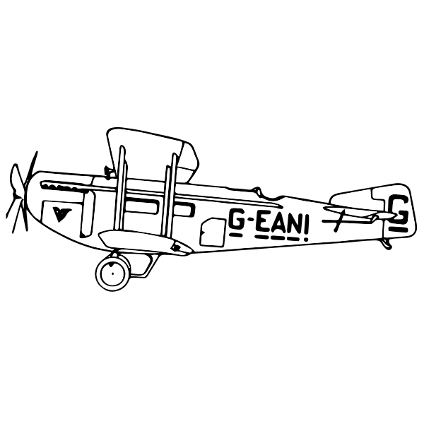 Biplane outline clip art