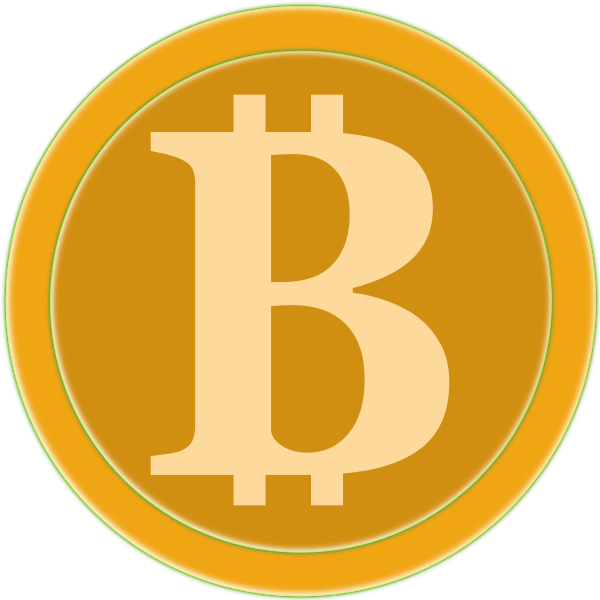 Coin of golden Bitcoin | Free SVG