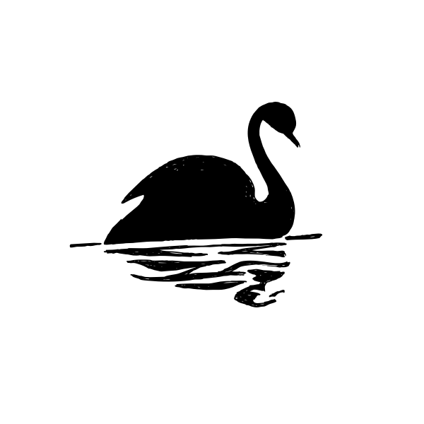 Silhouette vector image of swan