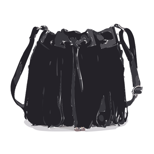 black tassled leather bag