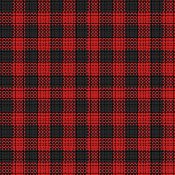Checker plaid cloth in black and red