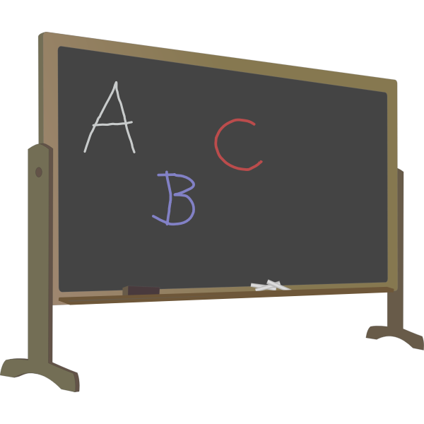 Blackboard with stand and letters vector image