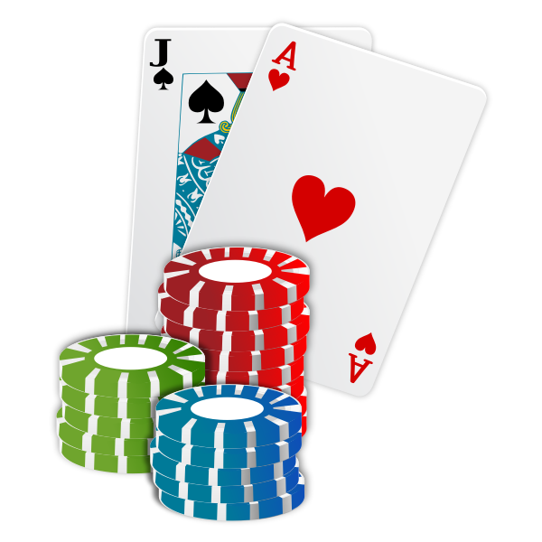 Vector illustration of casino chips poker cards