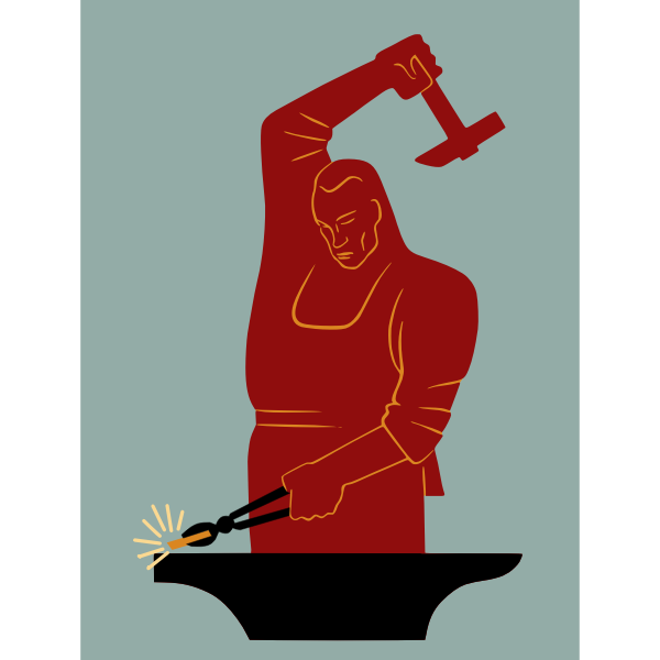 Blacksmith with gold vector image