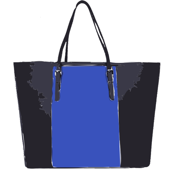blue black handbag