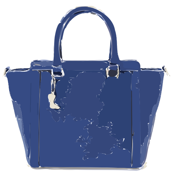 blue leather handbag nologo