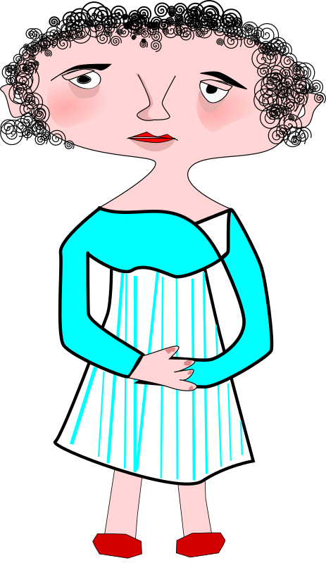 Blue Dress Lady Cartoon