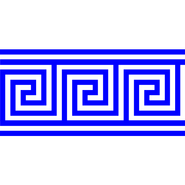 Vector illustration of blue line Greek key pattern