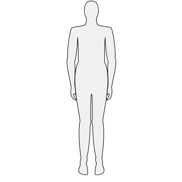 Male body silhouette vector graphics