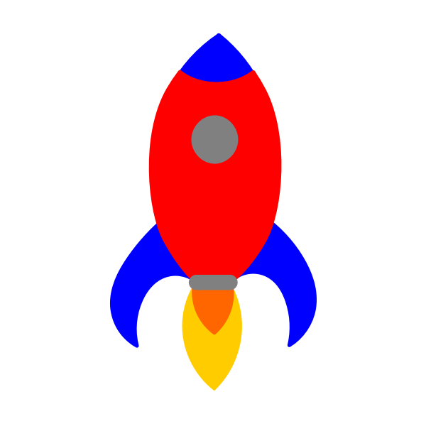 Red and blue rocket