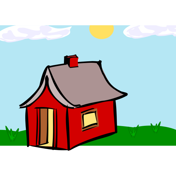 Vector drawing of red booth home
