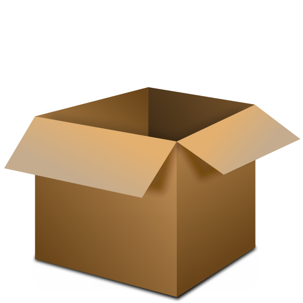 Vector drawing of transportation package box open