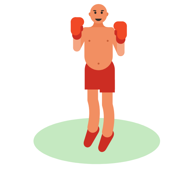 Boxer with red gloves