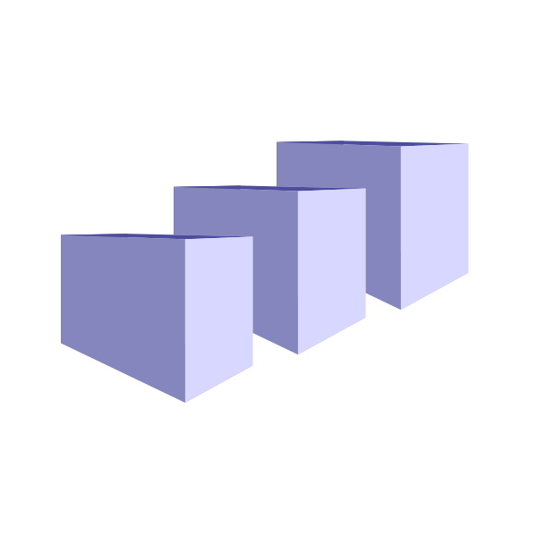 Vector graphics of three transport packages