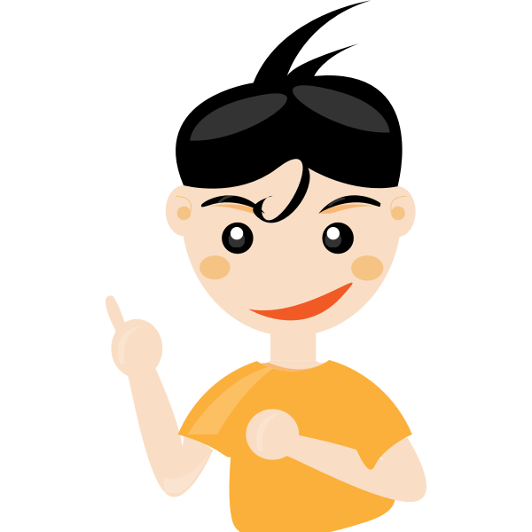 Boy with hand up vector image