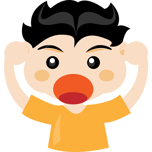 Boy making funny face vector image