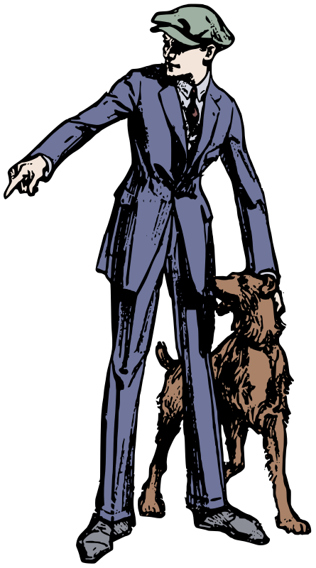 Boy in a Suit with a Dog