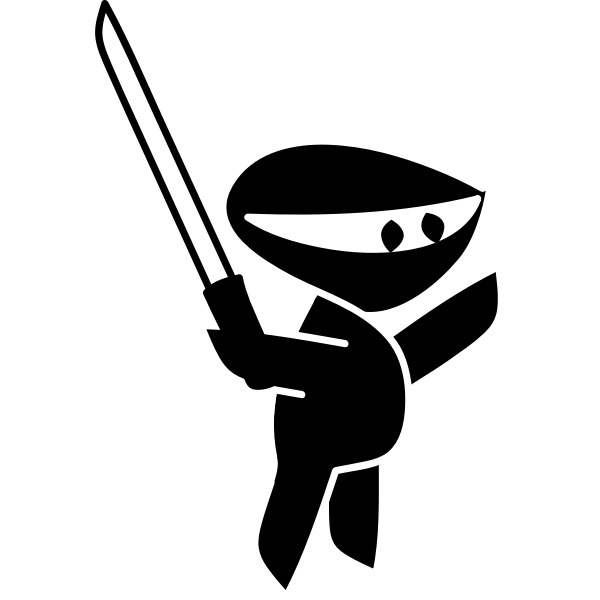 Ninja character silhouette vector image